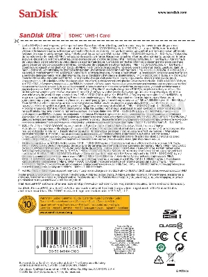 Флеш карта SDHC 16Gb Class10 Sandisk SDSDUNC-016G-GN6IN Ultra 80