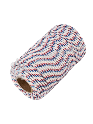 Фал плетеный Сибртех полипр. 16-прядный с полипр. серд. 8 мм, бухта 100 м, 520 кгс