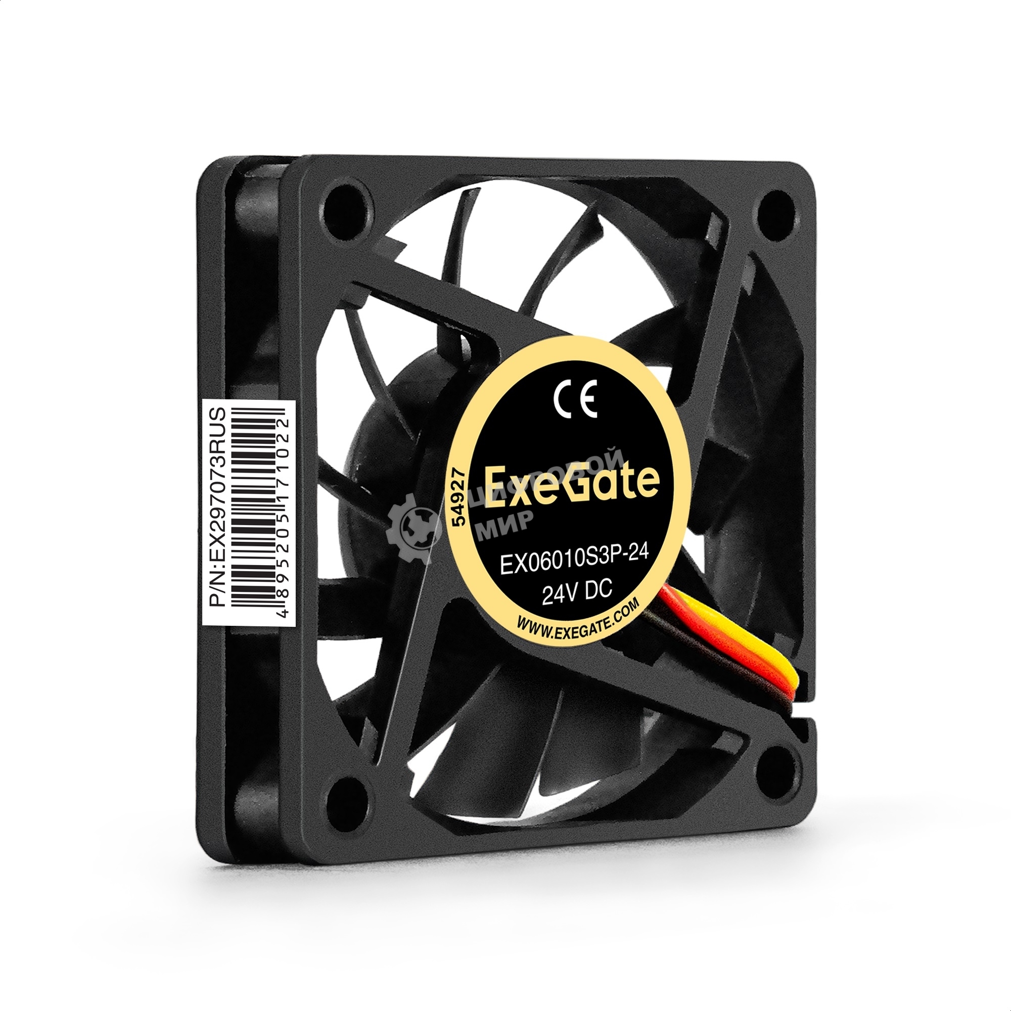 Вентилятор для корпуса ExeGate EX06010S3P-24 черный, 60 мм, 3000 об/мин, 24.1 дБ, 3 pin