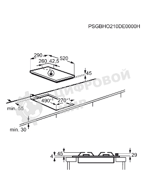 Газовая варочная панель Electrolux EGC3322NVK черный