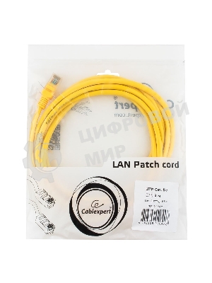 Патч-корд UTP Cablexpert cat.5e, 3м, литой, многожильный, желтый