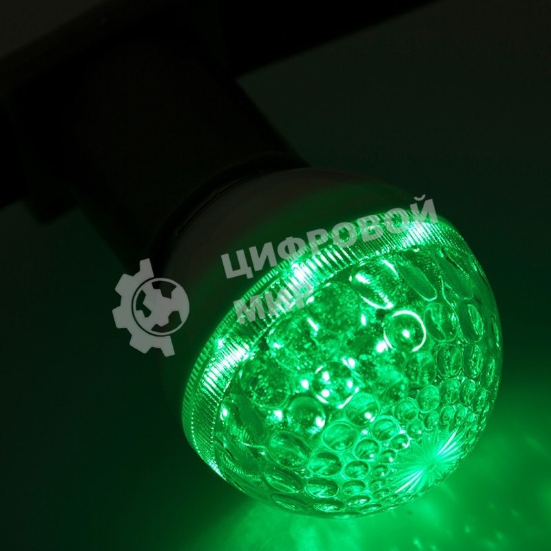 Лампа шар Neon-night e27 10 LED Ø50мм зеленая 24В (постоянное напряжение)