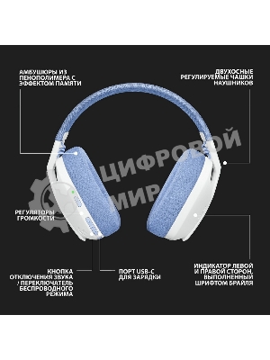 Гарнитура Logitech G435 белый, беспроводная, Bluetooth/USB, до 18 ч