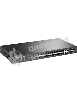 Коммутатор TP-Link JetStream 24-портовый управляемый SFP уровня 2+, 20 гигабитных SFP-портов и 4 гигабитных комбинированных порта SFP/RJ45