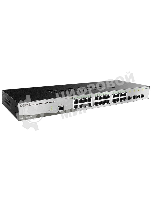 Коммутатор D-Link DGS-1210-28/ME/B2A, L2 Managed Switch with 24 10/100/1000Base-T ports and 4 1000Base-X SFP ports.16K Mac address, 802.3x Flow Control, 4K of 802.1Q VLAN, 802.1p Priority Queu