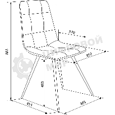 Стул для дома Бюрократ CH-K1_2 комплект 2 шт т. серый Holland 18 металл черный на ножках