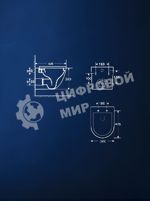 Унитаз подвесной безободковый Bau Dream 53, сиденье дюропласт микролифт
