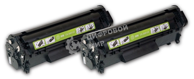 Картридж лазерный Cactus CS-Q2612AD черный (2x2000 стр.) для HP 1010/1012/1015/1018/1020/1022/3015/3020