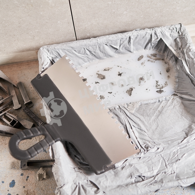 Шпатель фасадный Rexant 250 мм зуб 6х6 нержавеющая сталь, пластмассовая рукоятка