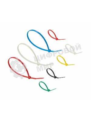 Набор хомутов-стяжек нейлоновых Rexant 100, 200 мм, цветные, НХ-2, тубус 300 шт.