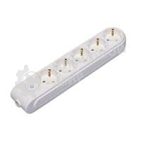 Колодка удлинителя Makel 5-м с заземл. защ. шторки с выкл.