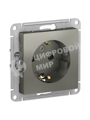 Розетка с/з со шторками, 16А, механизм ATN000945 Schneider Electric Сталь