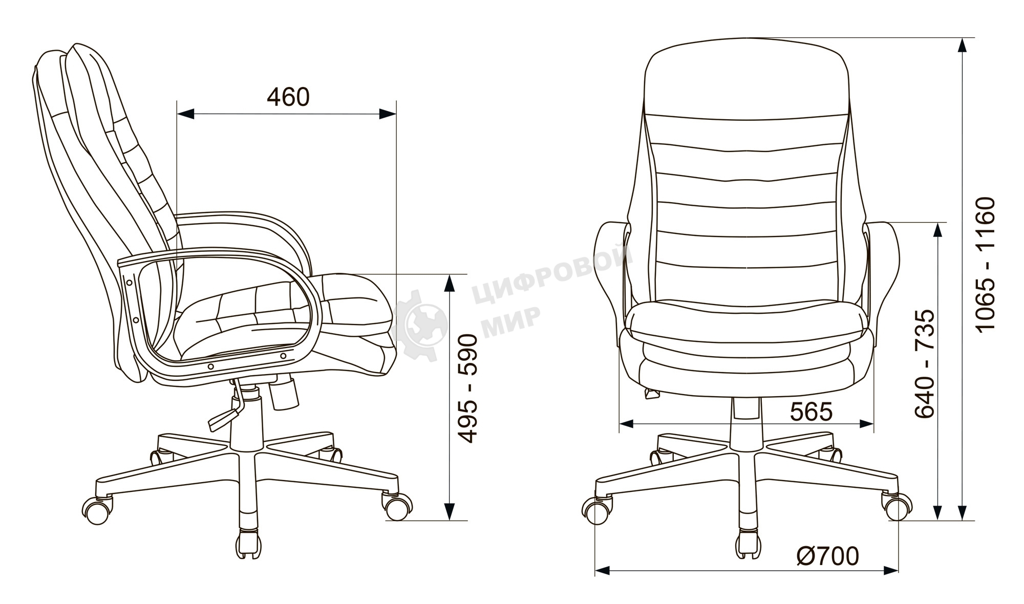 Кресло руководителя Бюрократ T-9950PL черный, эко.кожа, крестовина пластик