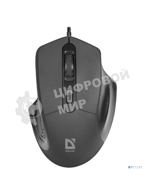 Мышь проводная Defender Datum MB-347 черный, 1600 dpi, USB, кнопки - 4