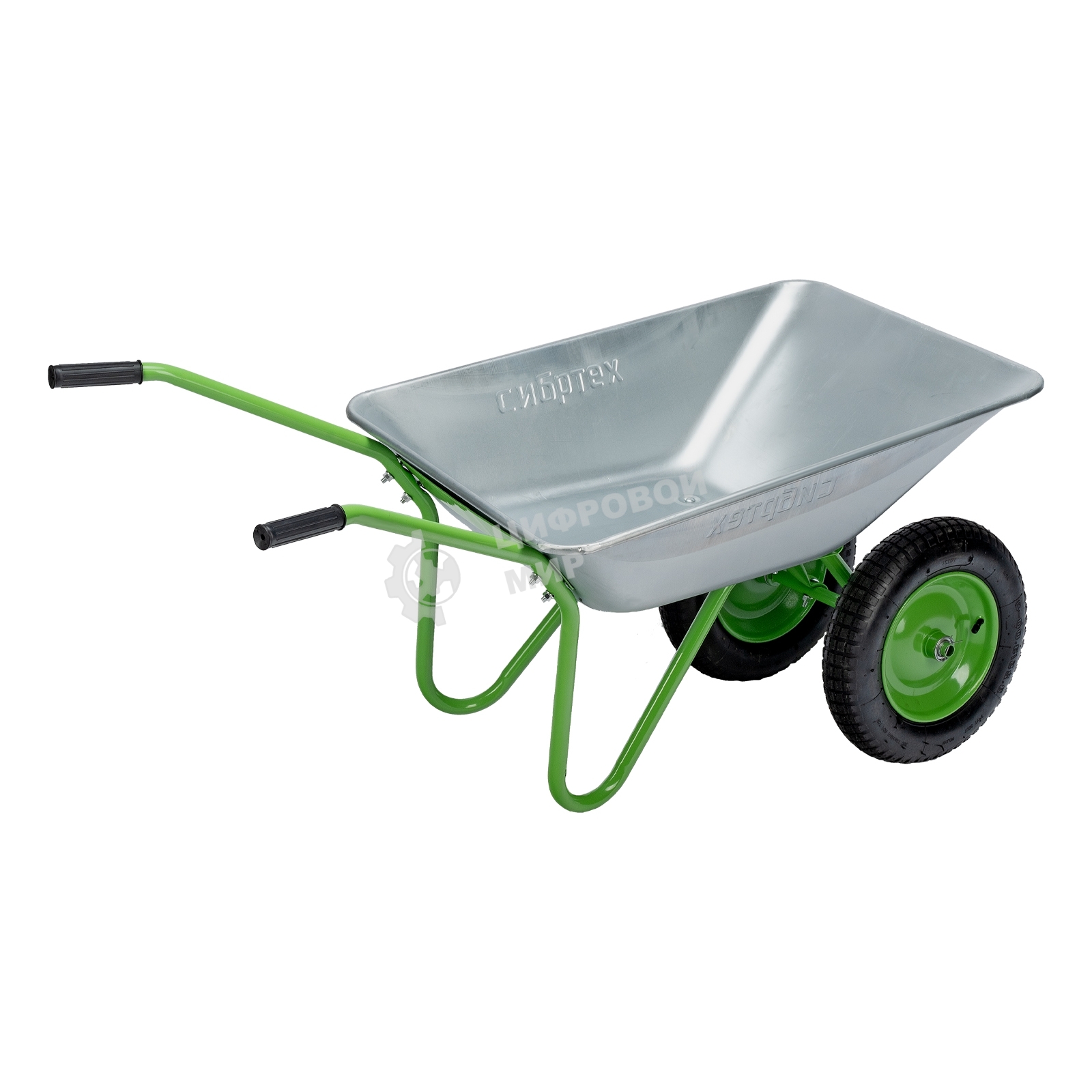 Тачка садовая Сибртех 2-х колесная, грузоподъемность 120 кг, объем 65 л