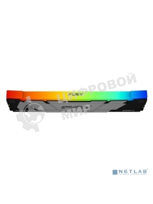 Оперативная память Kingston Fury Renegade, DDR4, 32GB (2x16GB), 3200MHz, CL16, DIMM, с радиатором, RGB, серебристый/черный