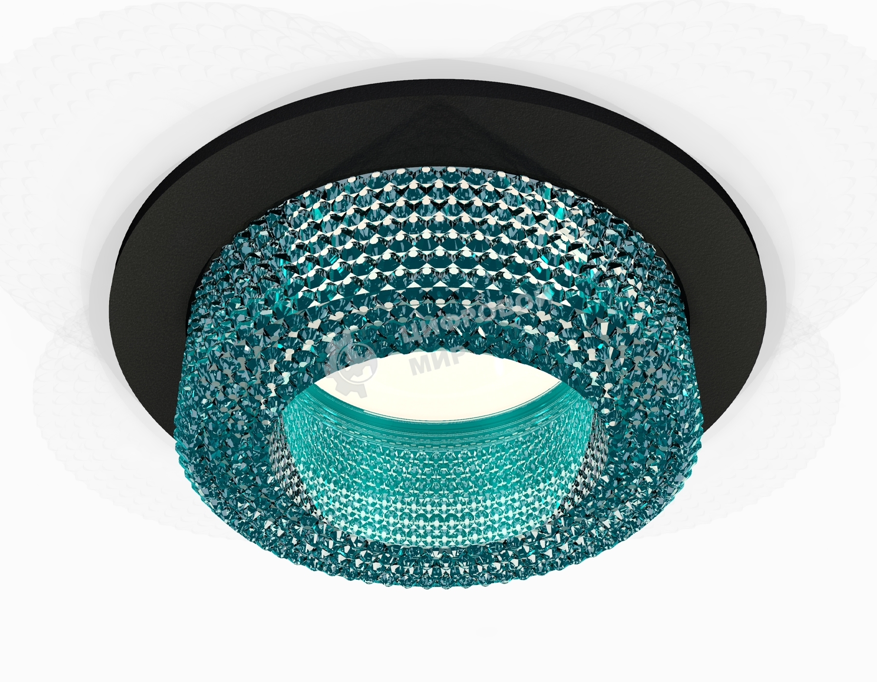 Комплект встраиваемого светильника Ambrella light XC7622023 SBK/BL черный песок/голубой MR16 GU5.3 (C7622, N7194)