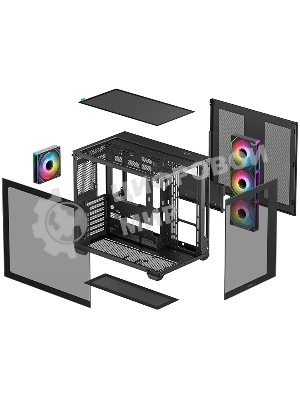 Компьютерный корпус Deepcool CG530 4F черный без БП ATX 2x120мм 2x140мм 2xUSB 2.0 1xUSB 3.0 audio bott PSU