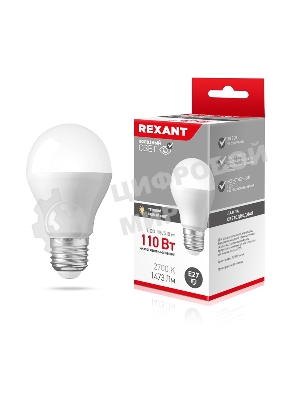 Лампа светодиодная Rexant 604-008 груша A60 15,5 Вт E27 1473 лм 2700 K теплый свет