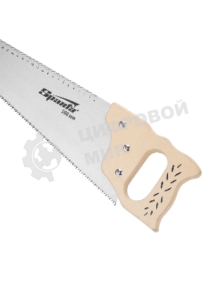 Ножовка по дереву Sparta 400 мм, 7-8 ТРI, каленый зуб, линейка, деревянная рукоятка