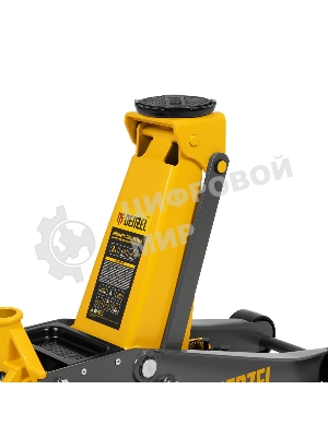 Домкрат гидравлический подкатной Denzel 3 т, 125-470 мм, быстрый подъем, проф.