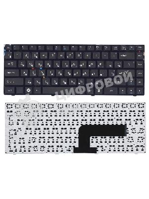 Клавиатура для ноутбука DNS Pegatron B14Y, Clevo W740 черная с рамкой