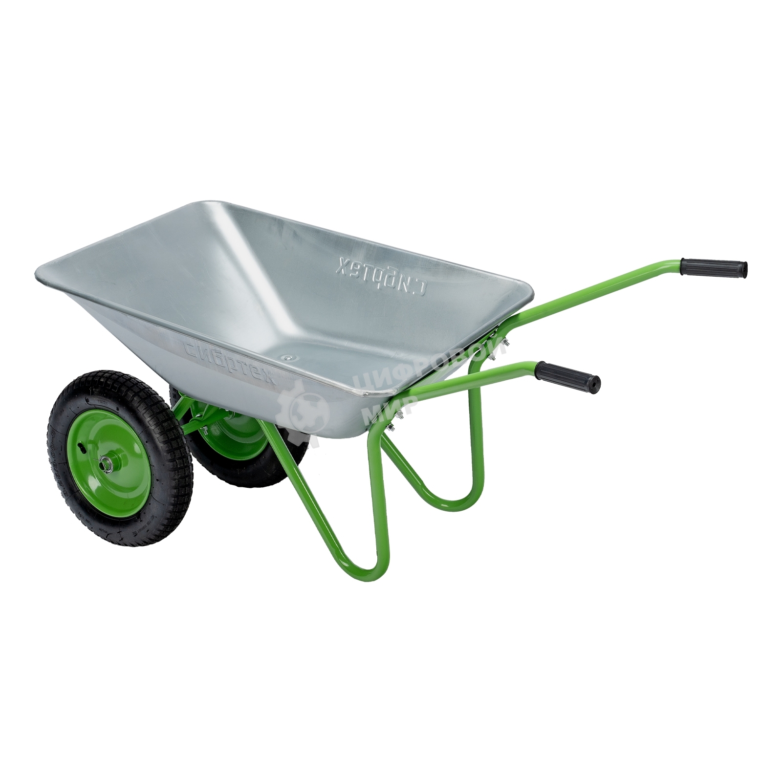 Тачка садовая Сибртех 2-х колесная, грузоподъемность 120 кг, объем 65 л