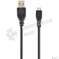 Кабель Filum USB 2.0, 1 м., черный, 2A, разъемы: USB A male- USB micro B male, пакет. (FL-C-U2-AM-microBM-1M)