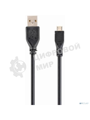Кабель Filum USB 2.0, 1 м., черный, 2A, разъемы: USB A male- USB micro B male, пакет. (FL-C-U2-AM-microBM-1M)