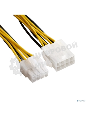 Удлинитель кабеля питания материнской платы +12V ExeGate EX-EXT-8M8F-0.5 (8pin EPS12V M/8pin EPS12V F, 0,5м)