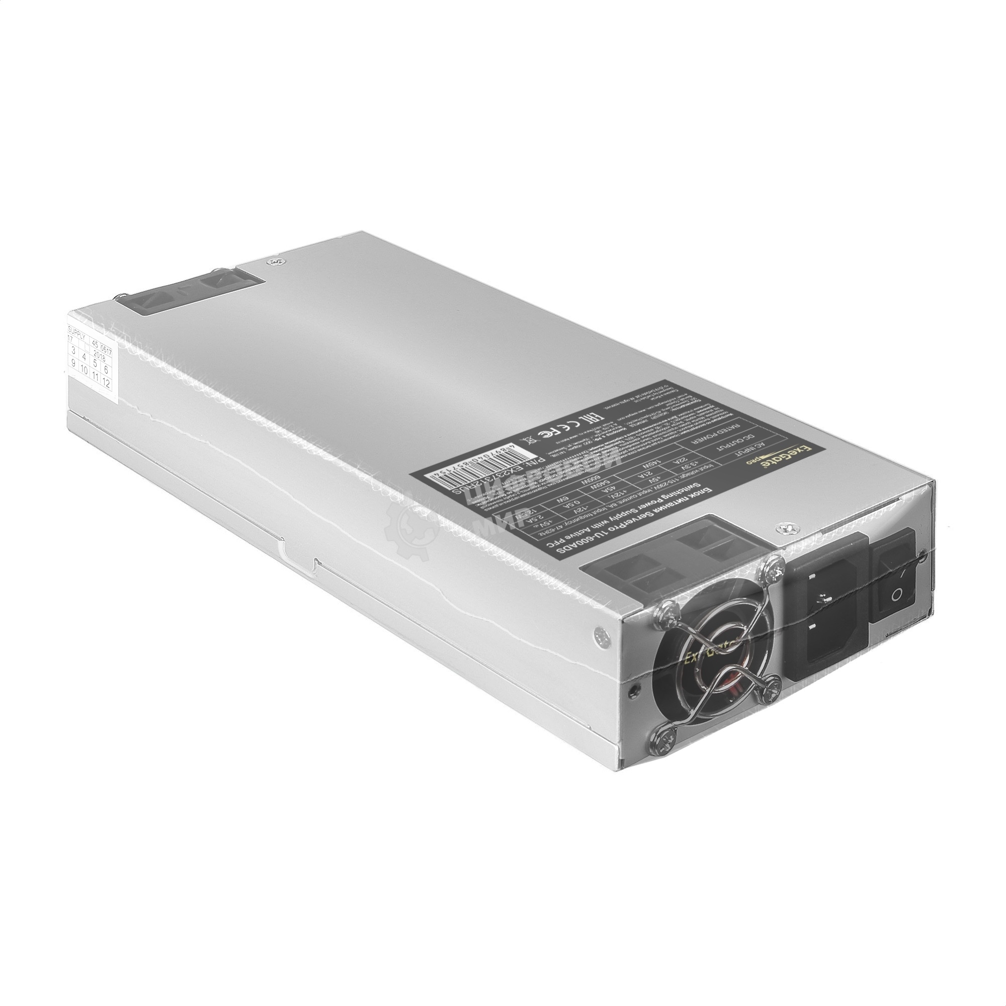 Блок питания серверный 600W ExeGate (RM-1U-600ADS) APFC,универсальный для 1U, 24pin/2x(4+4)pin, 5xSATA,4xIDE
