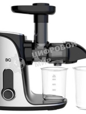 Соковыжималка BQ J2001 чёрный/серебристый, шнековая горизонтальная, 150 Вт, 450 мл, электронное, реверс