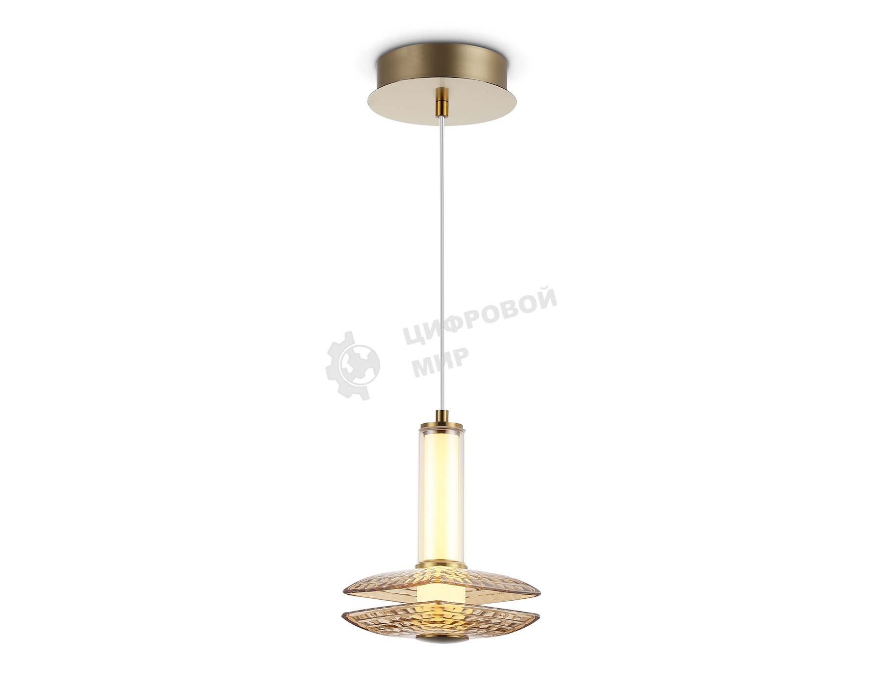 Подвесной светодиодный светильник Ambrella light LH31001 BS/TI латунь/янтарь 10W 3000K 150*150*240