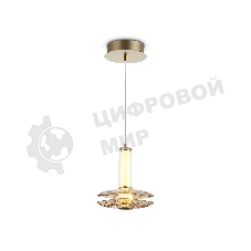 Подвесной светодиодный светильник Ambrella light LH31001 BS/TI латунь/янтарь 10W 3000K 150*150*240