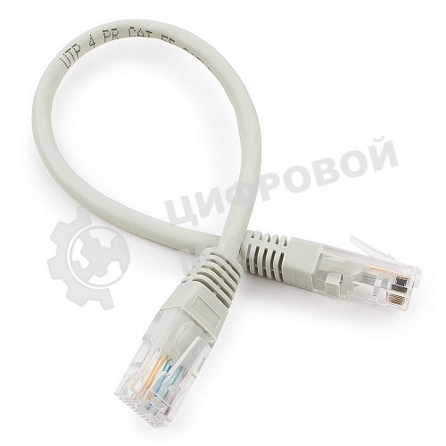 Патч-корд медный UTP Cablexpert PP10-0.25M cat.5, 0.25м, литой, многожильный, серый