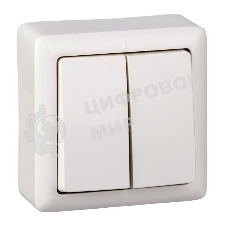 Выключатель 2-кл. ОП Хит 6А IP20 белый SchE VA56-232-B