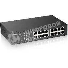 Коммутатор Zyxel GS1100-16-EU0103F 16G неуправляемый