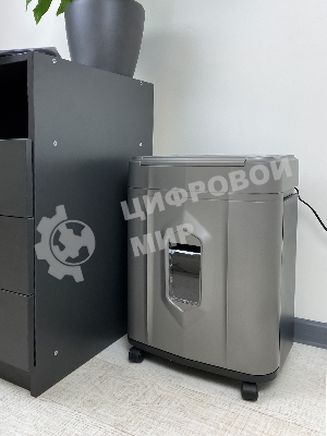 Шредер Heleos АП23-5 серый/серебристый с автоподачей (секр.P-5) фрагменты 145лист. 23лтр. скрепки скобы пл.карты