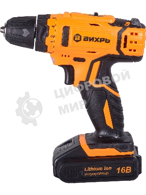 Дрель-шуруповерт Вихрь ДА-16Л-2КА, 16 В, 1,5 Ач, 32 Нм, щеточный