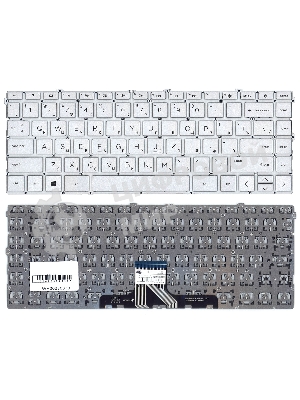 Клавиатура для ноутбука HP Pavilion 14-DV 14-DW серебристая