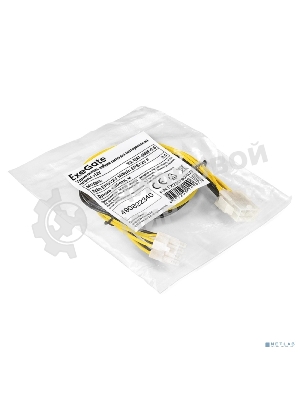 Удлинитель кабеля питания материнской платы +12V ExeGate EX-EXT-8M8F-0.5 (8pin EPS12V M/8pin EPS12V F, 0,5м)