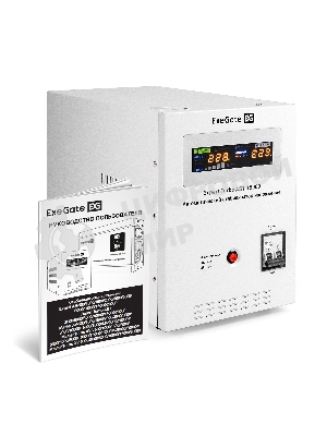 Стабилизатор напряжения ExeGate Expert Turbo AST-15000 (15000ВА, вход 80-260В, цветной дисплей, выход 220В±8%, КПД 98%, 5 уровней защиты, задержка, усиленный метал. корпус, клем.колодка, RTL)