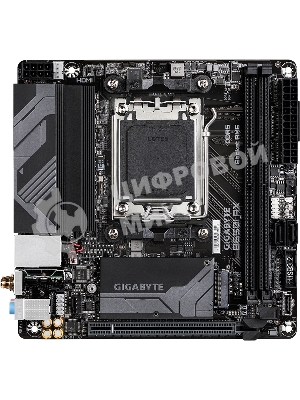 Материнская плата GIGABYTE B650I AX, AM5, AMD B650, 2xDDR5, 2xSATA, 1xM.2, 1xPCIe 4.0 x16, 1xHDMI, 1xDP, 1x2.5Gb LAN, Wi-Fi 6E, Bluetooth 5.3, 1xUSB-C 5Gbps, 1xUSB-A 5Gbps, 3xUSB-A 2.0, 3x3.5 мм, 7.1, ITX