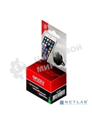 Автомобильный держатель Ginzzu GH-381M в вентиляционную решетку, универсальный, магнитный, черный