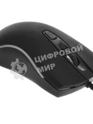 Мышь проводная Qumo Onyx RGb M73 черный, 2400 dpi, USB, кнопки - 4