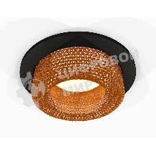 Комплект встраиваемого светильника Ambrella light XC7622024 SBK/CF черный песок/кофе MR16 GU5.3 (C7622, N7195)