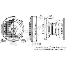 Колонки автомобильные Kenwood KFC-S1366 260Вт 89дБ 4Ом 13см (5дюйм) (ком.:2кол.) коаксиальные двухполосные