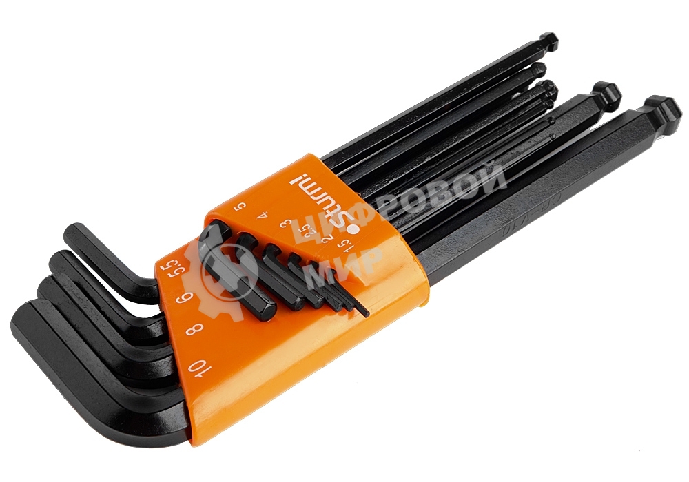 Ключи шестигранные набор Sturm! 1045-04-10Bx10 10шт, 1.5-10мм с ШАРОВИДНЫМ НАКОНЕЧНИКОМ