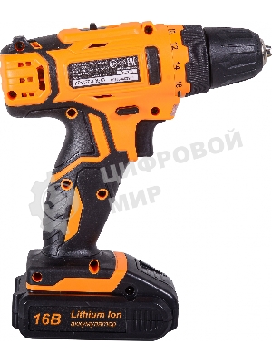 Дрель-шуруповерт Вихрь ДА-16Л-2КА, 16 В, 1,5 Ач, 32 Нм, щеточный