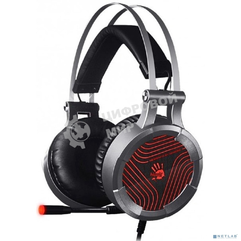 Гарнитура проводная с микрофоном A4Tech G530 черный/серый 1.8м мониторы оголовье